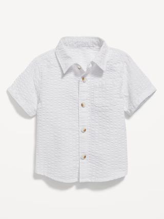 Short-Sleeve Textured-Seersucker Camp Shirt for Baby | Old Navy (US)