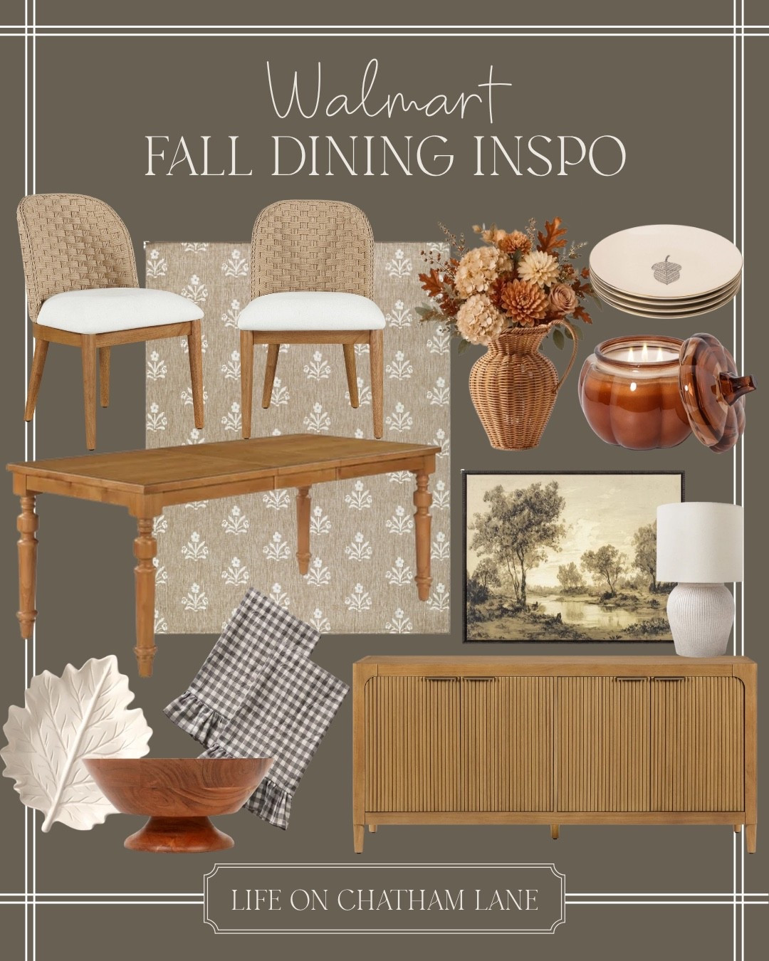 Walmart fall dining inspo!  Love this My Texas House dining table, chairs, and sideboard!

#LTKHome #LTKSeasonal