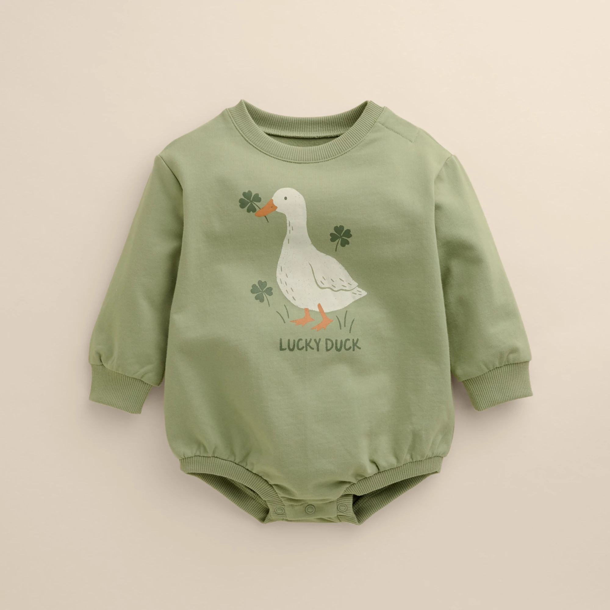 Baby Little Co. by Lauren Conrad Lucky Duck Long Sleeve Ringer Bubble Bodysuit | Kohl's