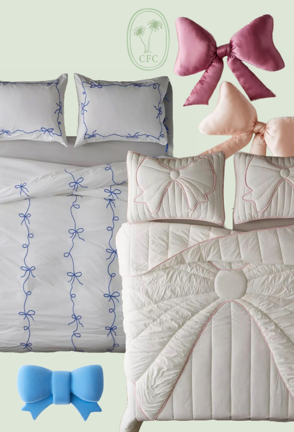 Bow home decor. Bow duvet and pillow bedding  

#LTKhome