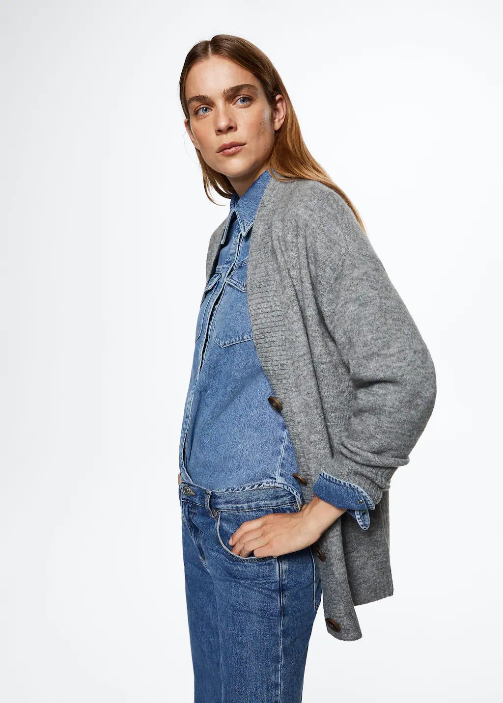 Oversized cardigan with buttons | MANGO (US)