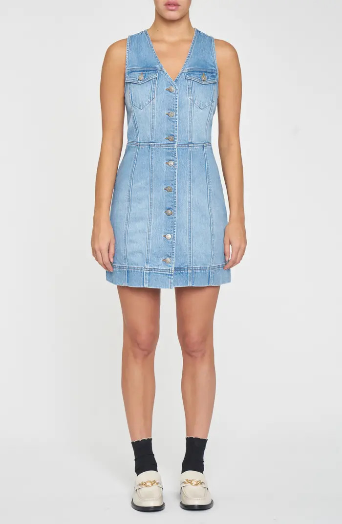 DAZE Sun Button Front Sleeveless Denim Dress | Nordstrom | Nordstrom