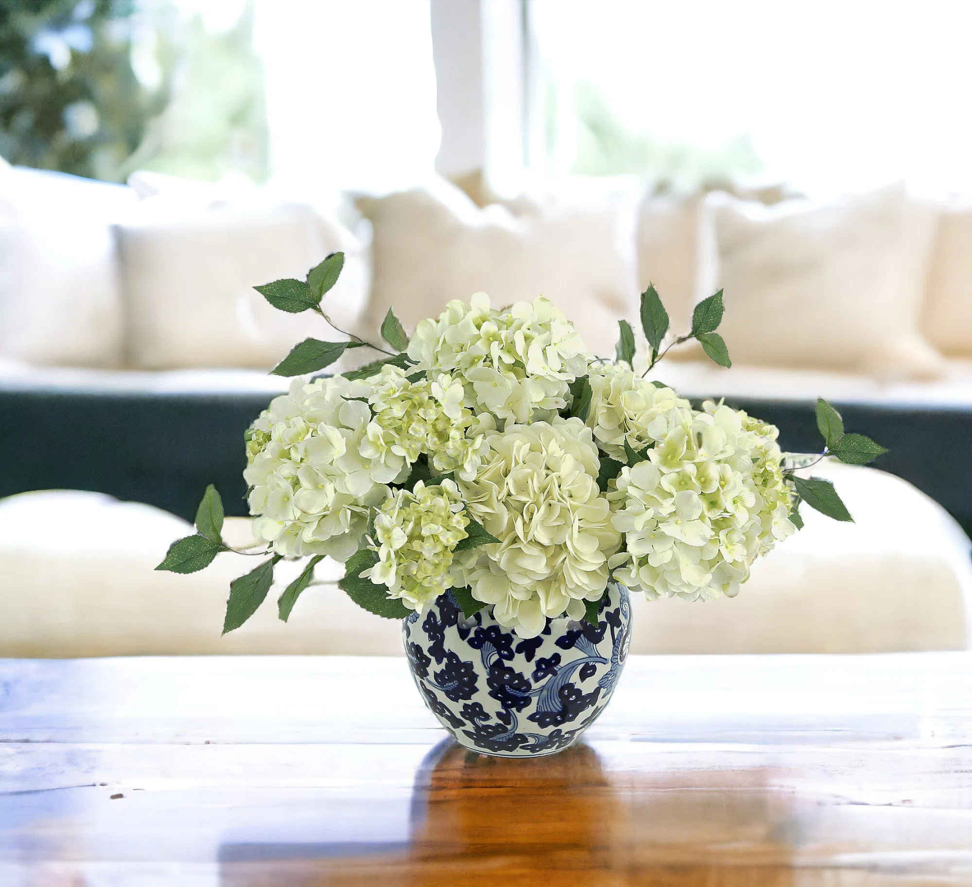 Hydrangea Floral Arrangement in Vase | Wayfair North America