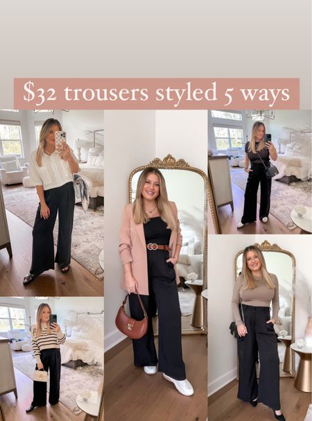 The comfiest pants for only $32! Wearing a size small pant, small in all tops except gray off the shoulder: Medium and striped sweater: XS

#ChristianBlairVordy #falltrends 

#LTKworkwear #LTKfindsunder50 #LTKstyletip