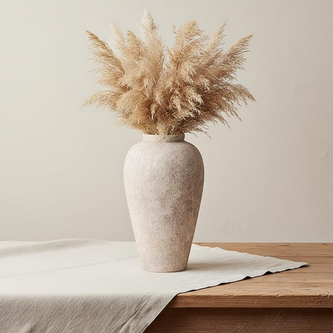 Ceramic Flower Vase Home Decor - 9.2 inch Large Farmhouse Table Vases, Rustic Decorative Vases fo... | Amazon (US)