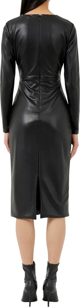 French Connection Cutout Long Sleeve Faux Leather Dress | Nordstrom | Nordstrom