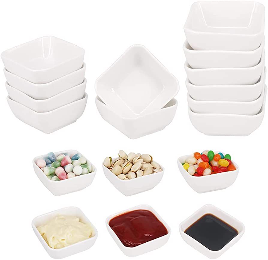 BPFY 12 Pack 3 oz Ceramic Dip Bowls, Kitchen Dining Entertaining Dipping Sauce Bowls, White Condi... | Amazon (US)