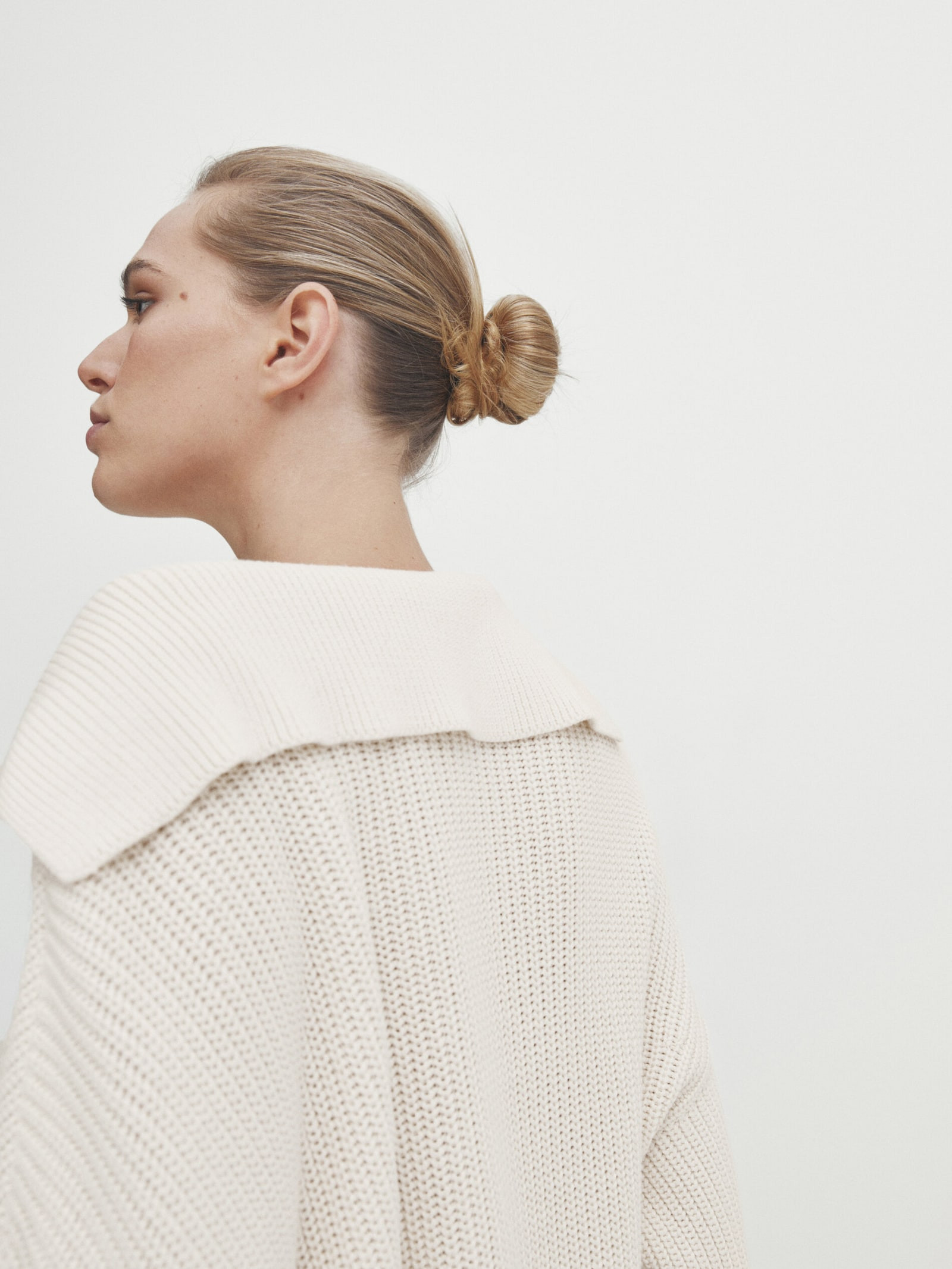 Striped sweater with polo collar | Massimo Dutti US