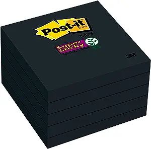 Post-it Super Sticky Notes, 3 in x 3 in, 5 Pads, 2x the Sticking Power, Black, Recyclable (654-5S... | Amazon (US)
