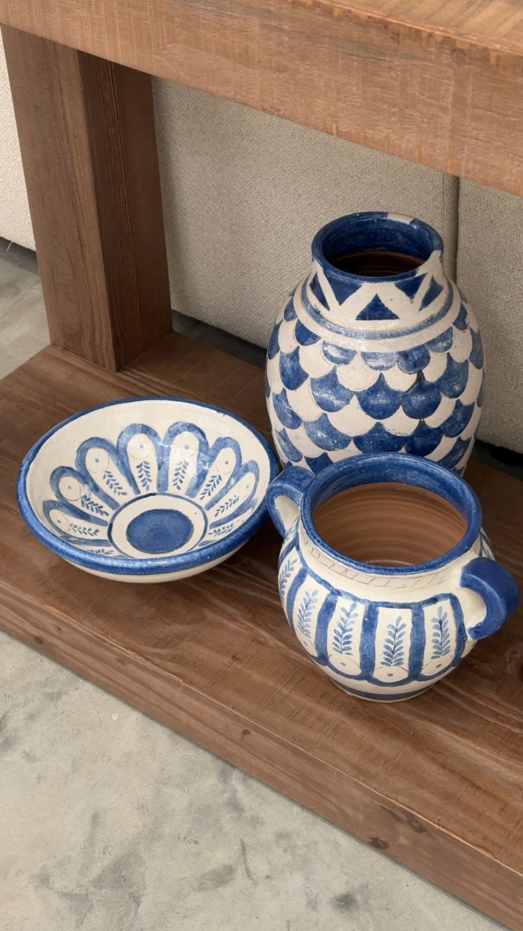 New Printed Ceramic Collection from Pottery Barn! 💙 These terracotta vases, bowls, and home accents, shown here in the blue glaze, have such a beautiful hand-painted artisan look. 👀 The rich tones add the prettiest pop of color while still feeling classic and collected. 📖 Such lovely pieces for styling on a console, shelf, or coffee table. Also available in other colors and currently on sale! 🙌🏻 #PotteryBarn #HomeDecor #HomeAccents 

#LTKHome #LTKSaleAlert