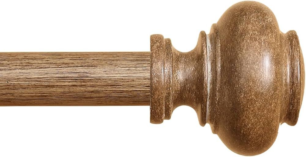 Wood Curtain Rods for Windows 48 to 84 Inch, 1 Inch Heavy Duty Curtain Rods with Imitation Wood G... | Amazon (US)