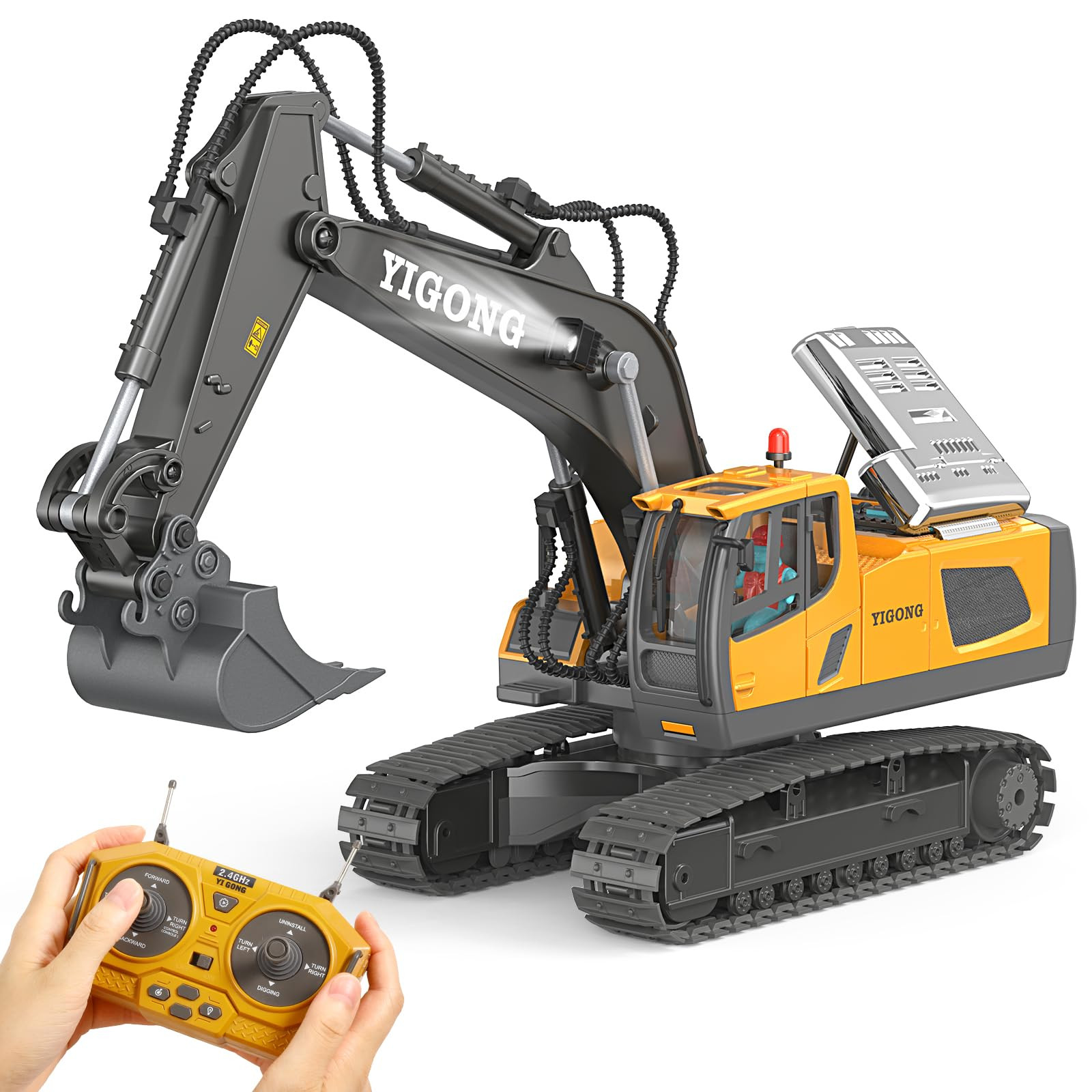 LUDILO Remote Control Excavator Toys for Ages 5-7, 11CH 2400mAh 2.4GHz RC Cars Construction Toy T... | Amazon (US)