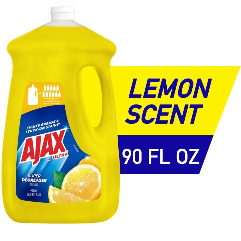 Ajax Ultra Liquid Dish Soap Lemon Scent, Super Degreaser, 90 fl oz Bottle | Walmart (US)