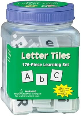 Eureka Tub Of Letter Tiles Back to School Classroom Supplies Educational Toy, 1'' x 1'' tiles, 17... | Amazon (US)