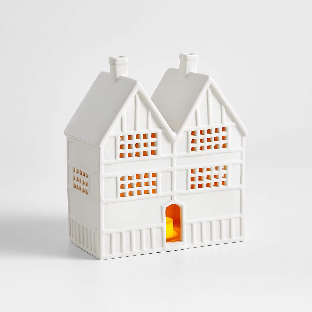 White Ceramic Holiday Townhouse + Reviews | Crate & Barrel | Crate & Barrel