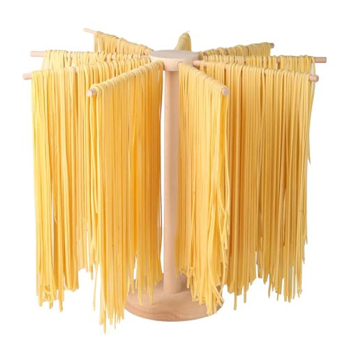 Pasta Drying Rack, Large Wood Pasta Rack Collapsible for Fresh Pasta Noodle Spaghetti Dryer Hanger Stand | Amazon (US)
