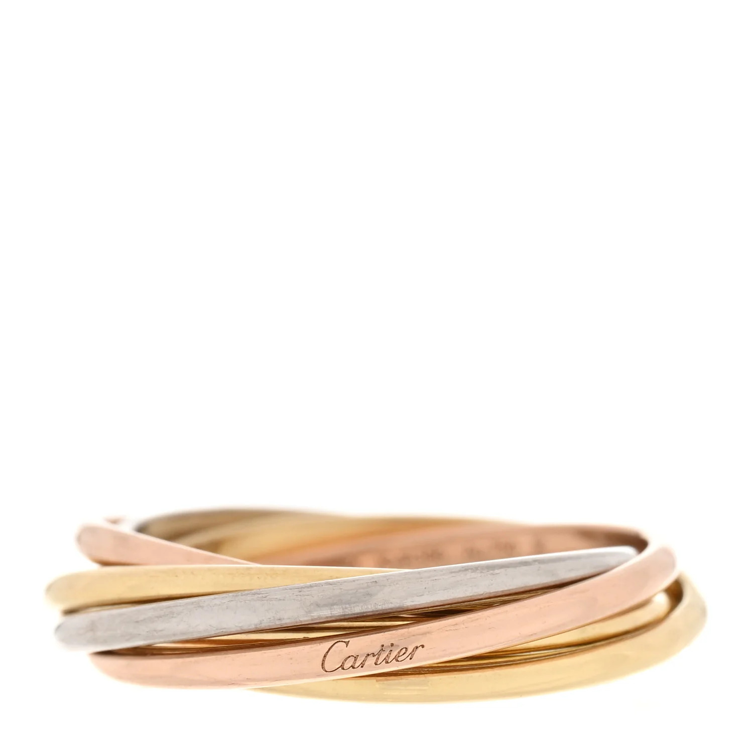 18K Pink Yellow White Gold 7 Band Trinity Ring 54 7 | FASHIONPHILE (US)