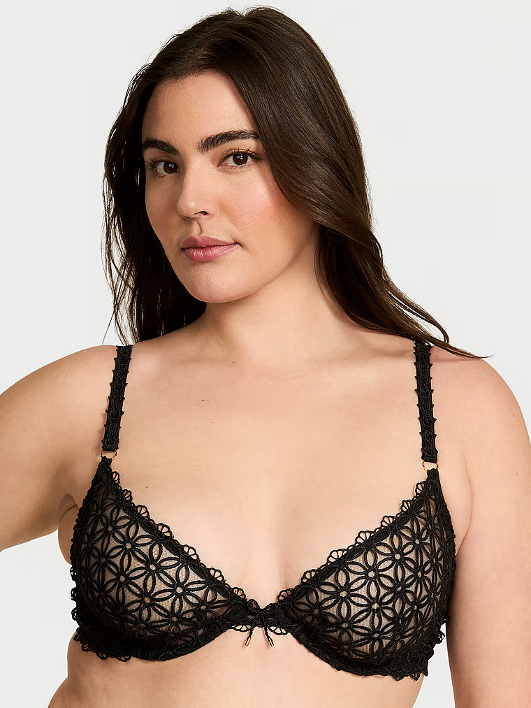 Geo Daisy Lace Unlined Low-Cut Demi Bra | Victoria's Secret (US / CA )