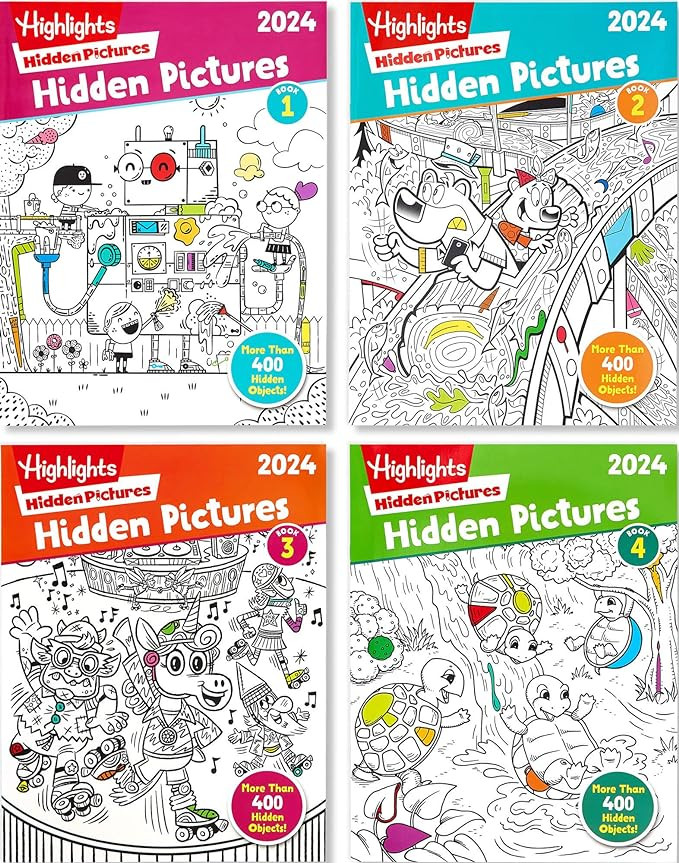 Highlights Hidden Pictures 2024 Activity Books for Kids Ages 6 and Up, 4-Book Set of Travel-Frien... | Amazon (US)