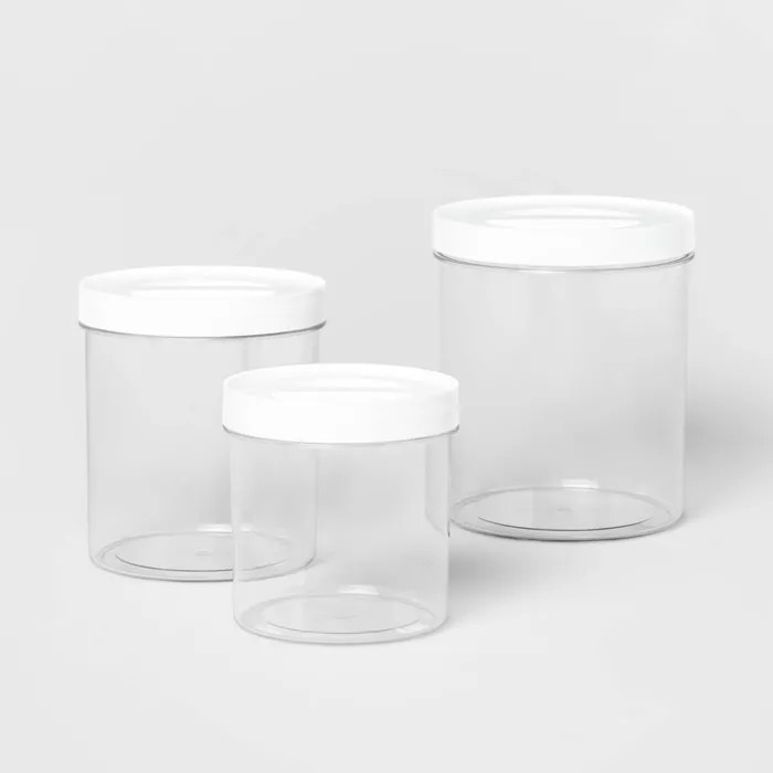 3pc Round Airtight Canister Set White - Brightroom™ | Target