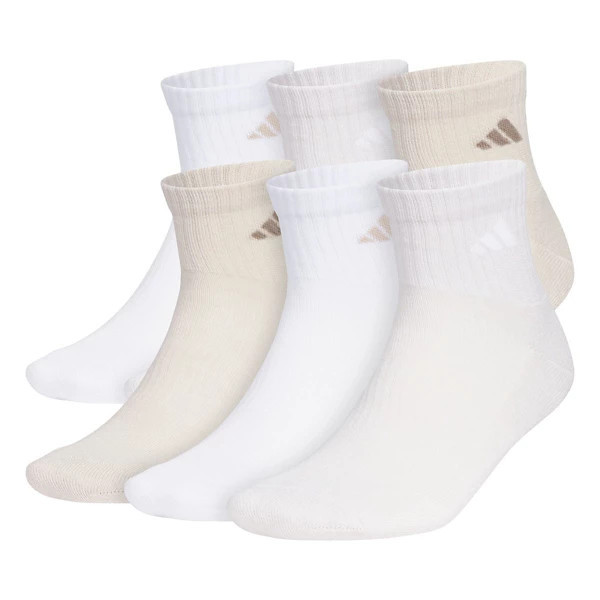 Men's adidas Cushioned Quarter Socks Large White/Beige 6 Packs | Scheels