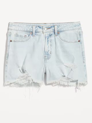 Curvy High-Waisted OG Straight Cut-Off Jean Shorts for Women -- 3-inch inseam | Old Navy (US)