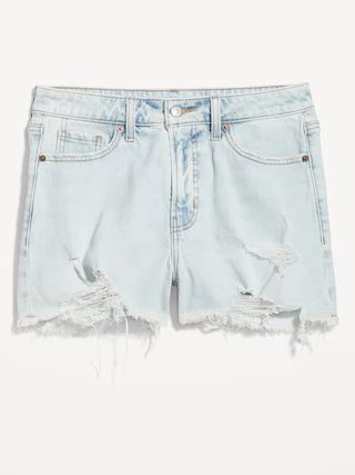 Curvy High-Waisted OG Straight Cut-Off Jean Shorts for Women -- 3-inch inseam | Old Navy (US)