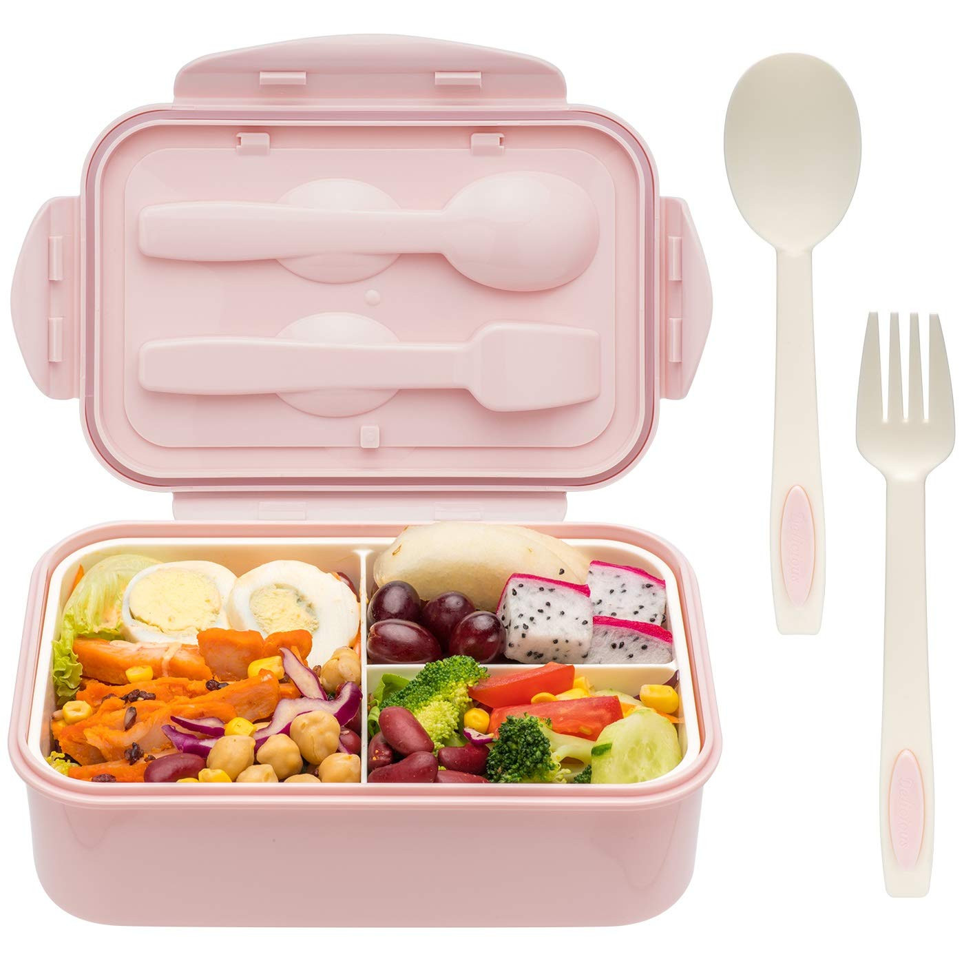 LOVINA Bento Boxes for Adults - 1100 ML Bento Lunch Box For Kids Childrens With Spoon & Fork - Du... | Amazon (US)