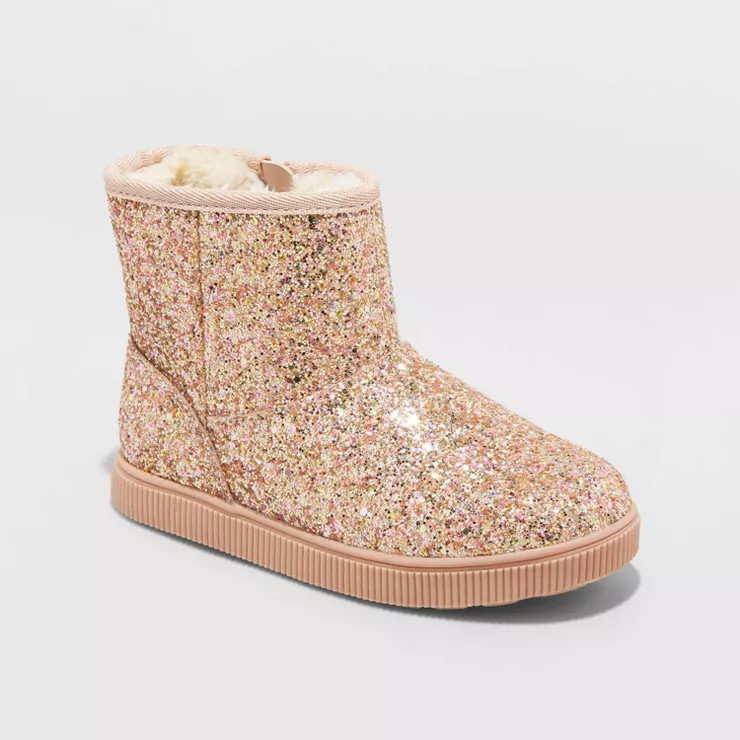 Girls' Holland Zipper Winter Shearling Style Boots - Cat & Jack™ | Target
