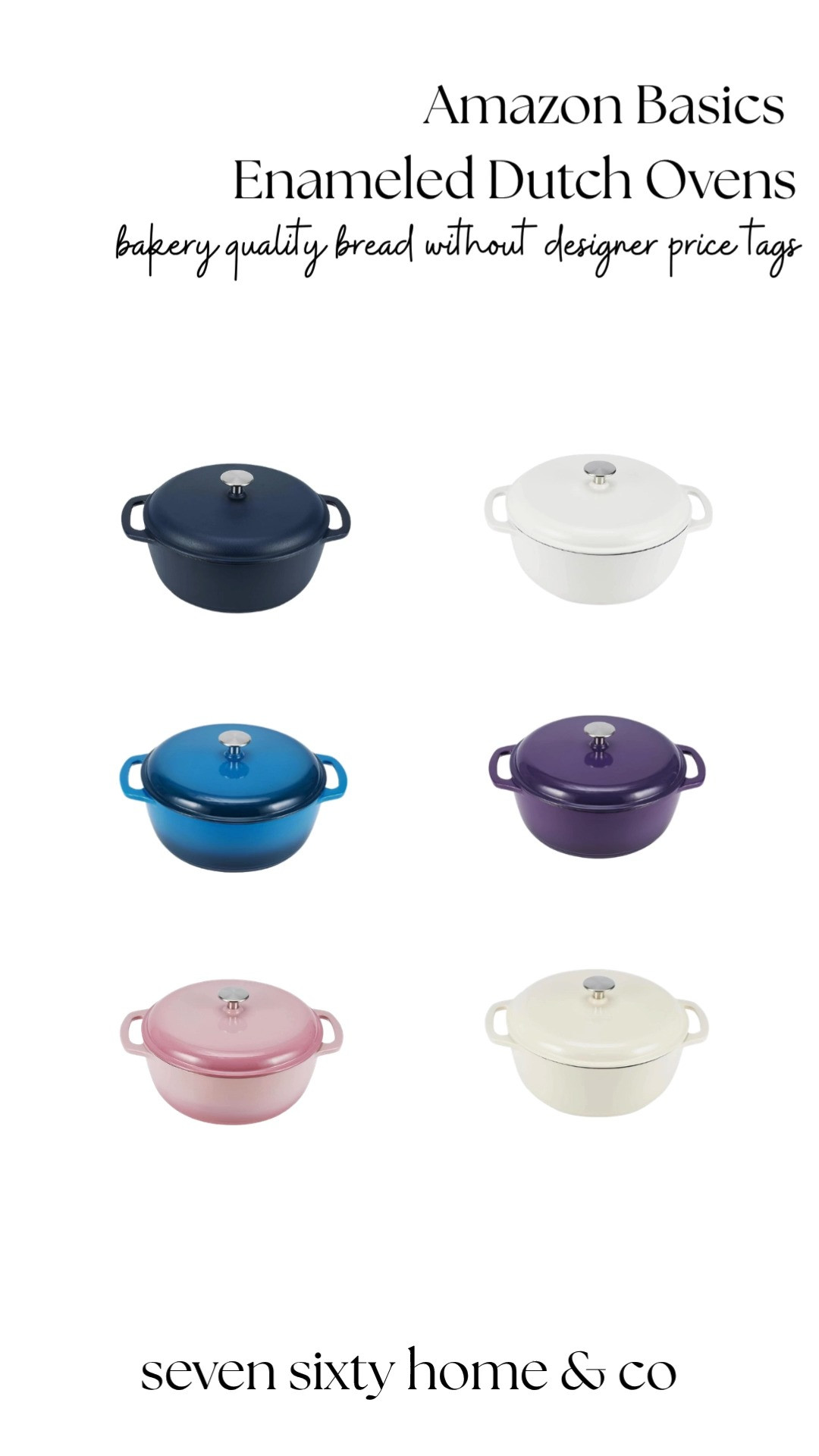 Amazon Basics enameled Dutch oven for sourdough, bread baking, soups, braises, and everyday cooking. If you've been putting off buying a Dutch oven because of the price, this is one of my favorite budget-friendly alternatives for achieving bakery-quality results at home.

An enameled cast iron Dutch oven traps steam to create that crisp, golden sourdough crust while maintaining even heat for everything from artisan bread to slow-simmered stews. It's one of those kitchen essentials you'll reach for year-round—not just on baking day.

Available in several beautiful colors and linked in LTK. 

 #LTKHome