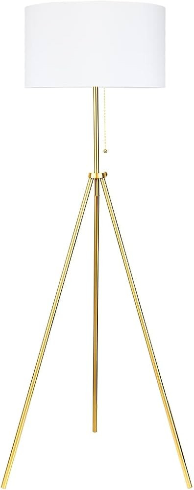O’Bright Tripod Floor Lamp, Adjustable in Height, 100% Metal Body with Linen Drum Shade, E26 So... | Amazon (US)