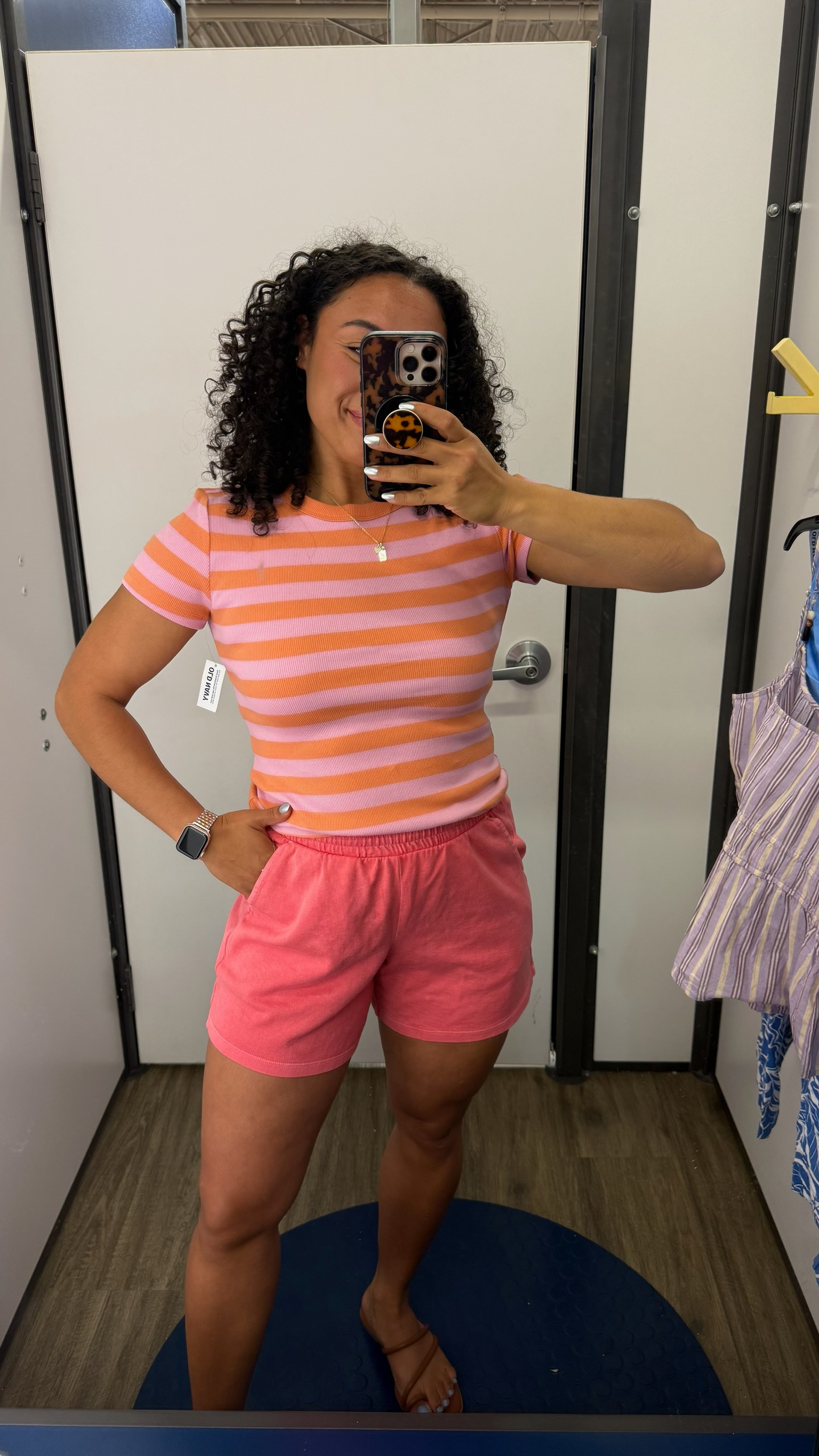 Old Navy casual outfit idea. This ribbed tshirt and pull on shorts are great for a mom on-the-go. 

 #LTKootd #LTKmomlife #LTKSeasonal
