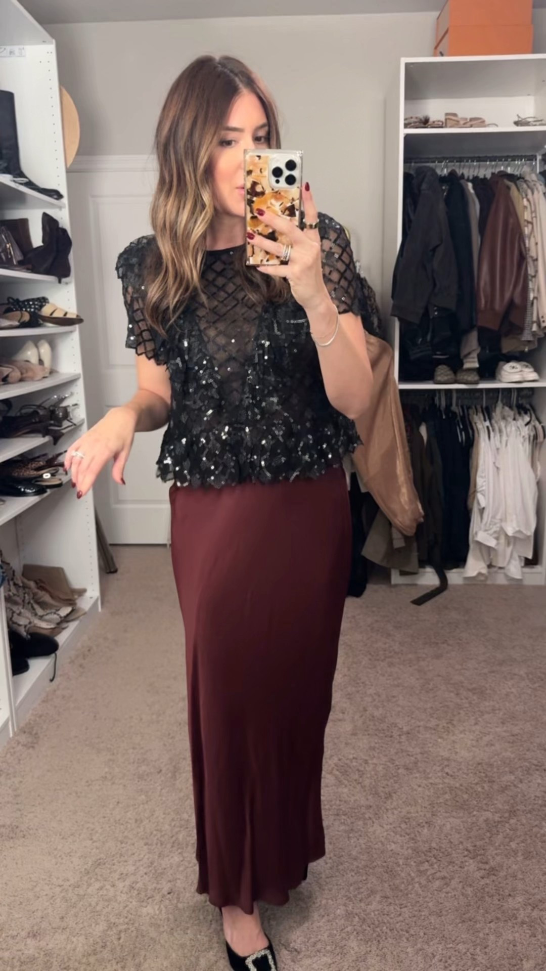 Small in top, XS in skirt 

#LTKHoliday #LTKSeasonal