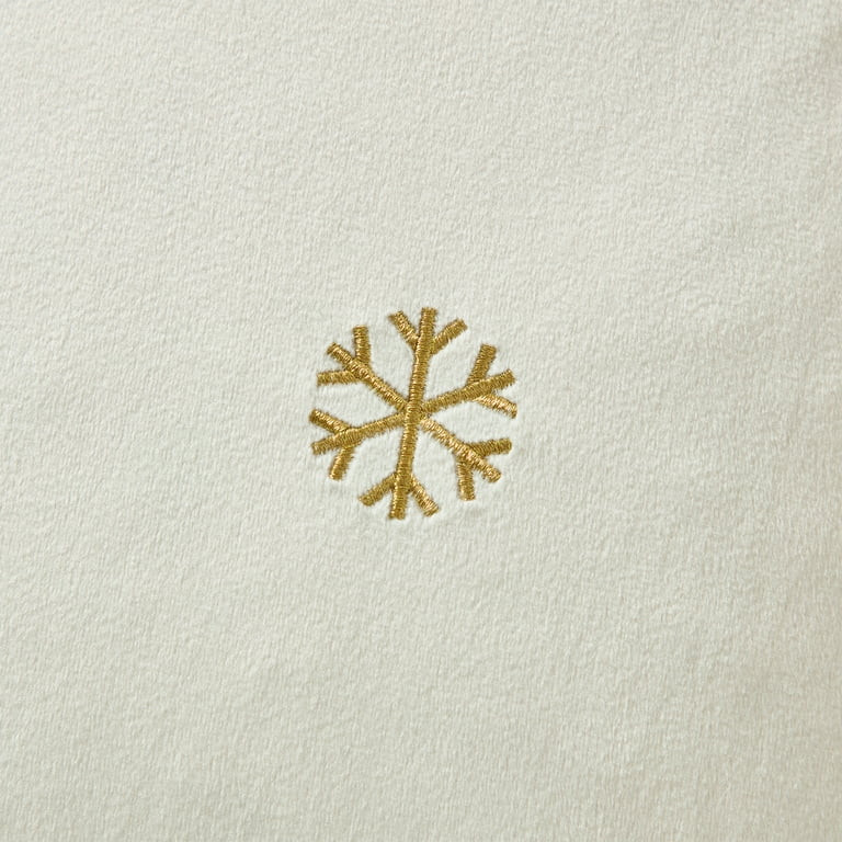 My Texas House 18" x 18" Ivory Velvet Snowflake Decorative Pillow Cover | Walmart (US)