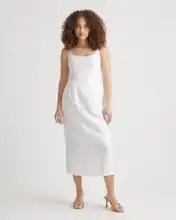 100% European Linen Scoop Neck Midi Dress | Quince