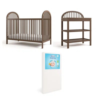 Graco Olivia 3-In-1 Convertible Crib With Mattress And Olivia Changing Table Nursery Set | Wayfair North America