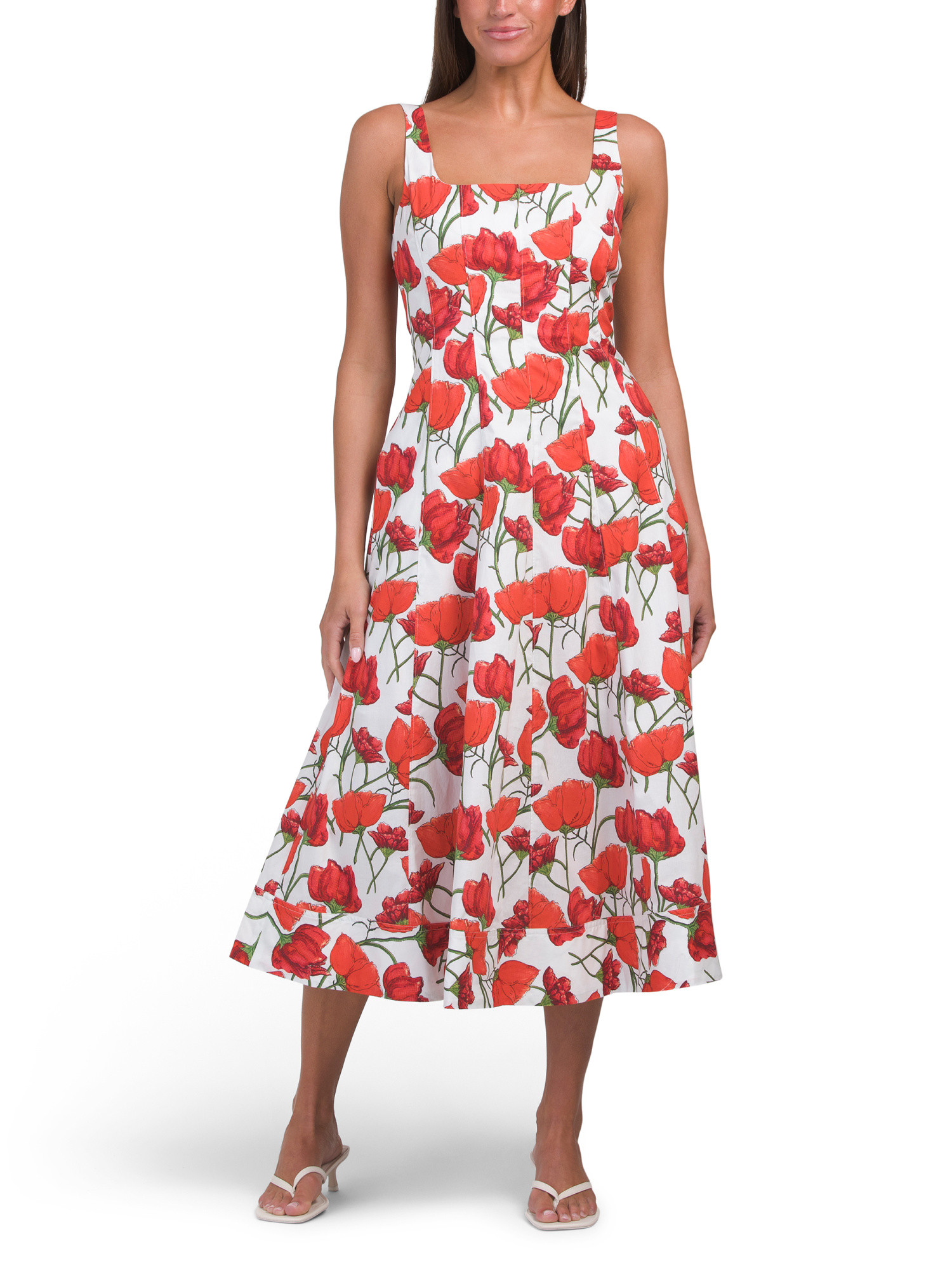 Nia Poplin Square Neck Dress | TJ Maxx
