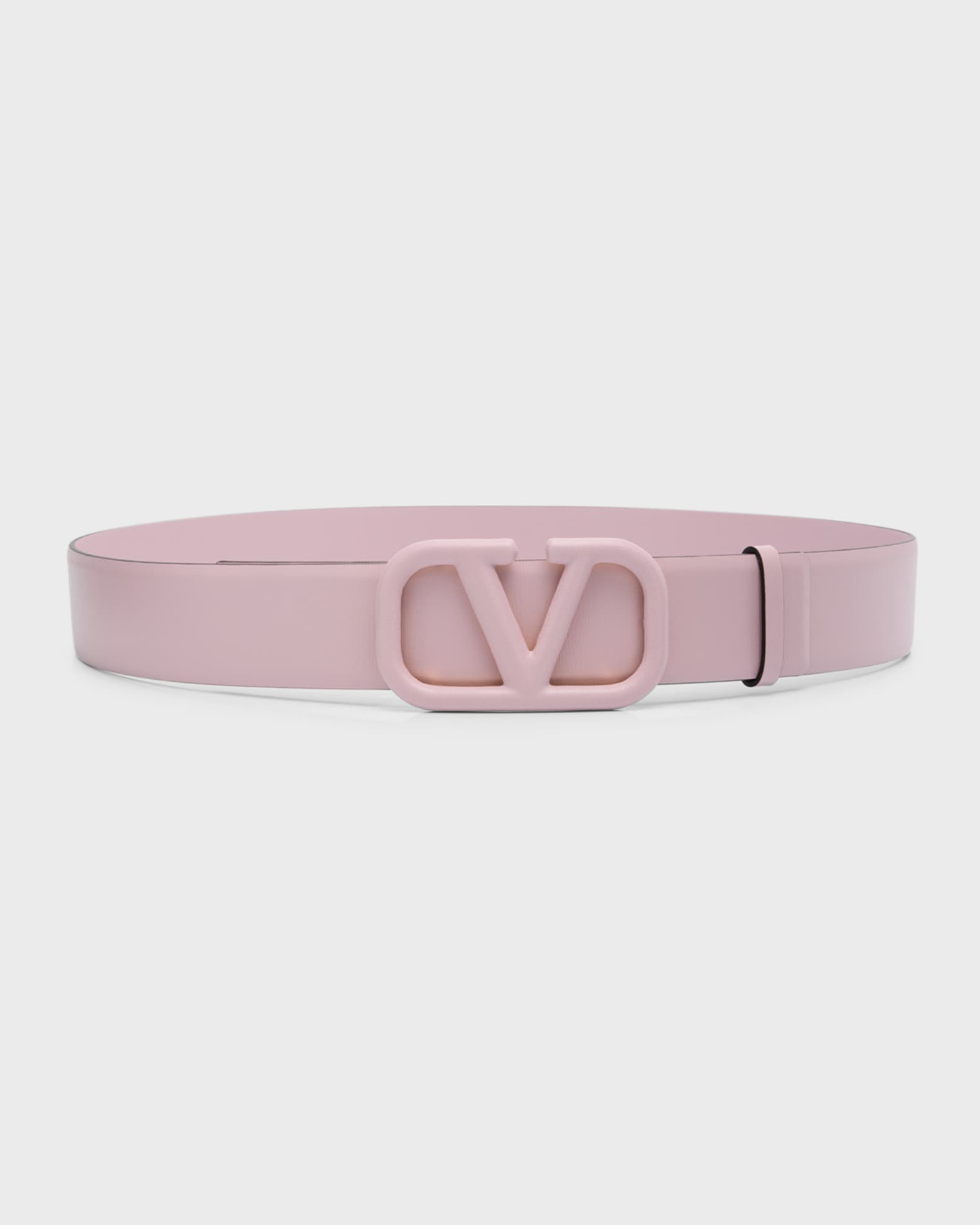 Valentino Garavani V-Logo Nappa Leather Belt | Neiman Marcus