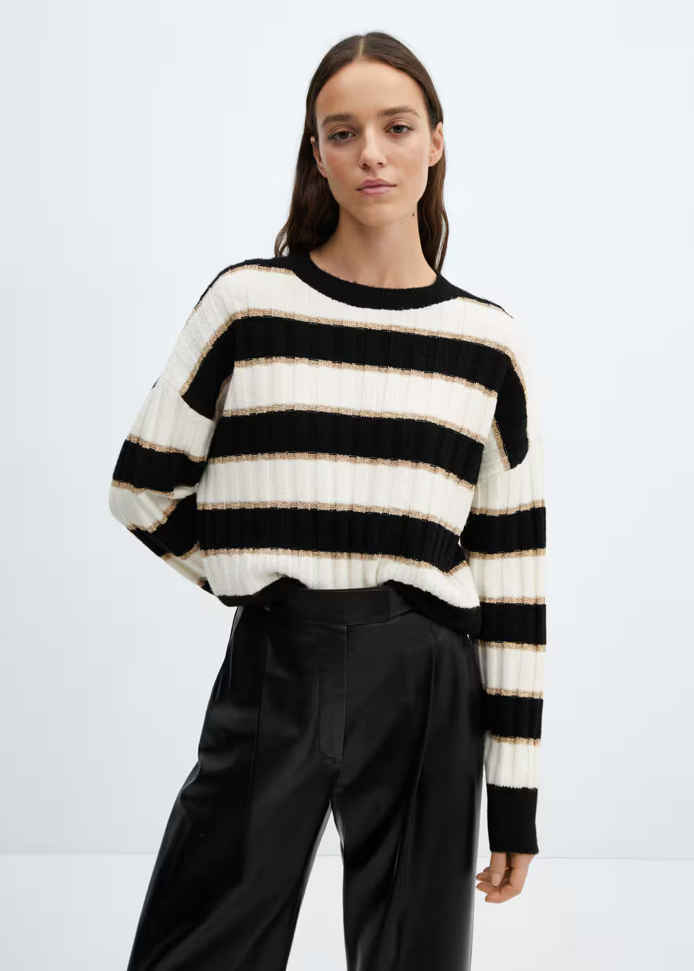 Lurex details striped sweater -  Women | Mango United Kingdom | MANGO (UK)