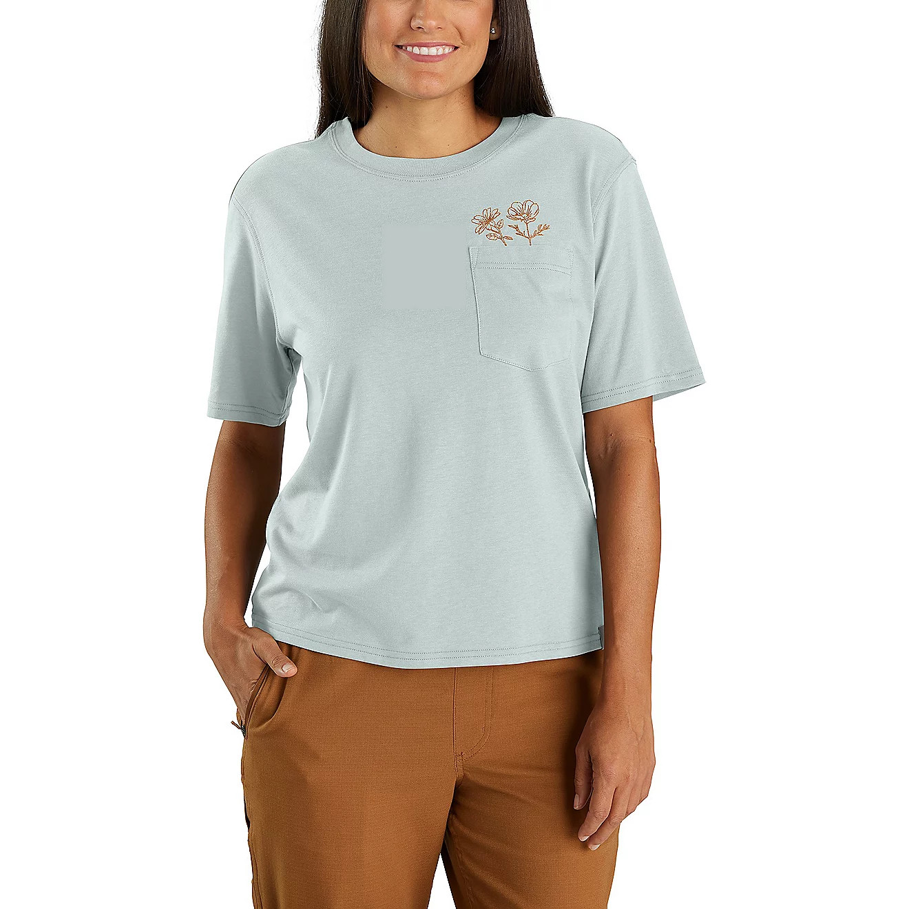 Carhartt Women's Loose Fit Lightweight Flower Pocket T-shirt | Academy | Academy Sports + Outdoors