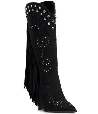 Jessica Simpson Rosera Studded Fringe Western Boots | Dillard's | Dillard's