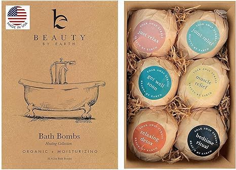 Bath Bomb Gift Set - USA Made with Organic & Natural Relaxing Ingredients with Aromatherapy Salt ... | Amazon (US)