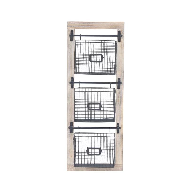 36" H x 14" W x 4" D Industrial 3-Tier Basket Wall Rack with Label Slot | Wayfair North America
