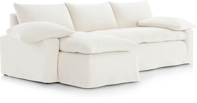 Ever Slipcovered 2-Piece Sectional Sofa with Left Arm Chaise by Leanne Ford + Reviews | Crate & B... | Crate & Barrel