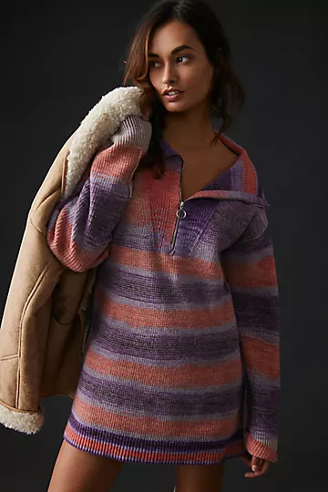 Daily Practice by Anthropologie Half-Zip Tunic Sweater | Anthropologie (US)