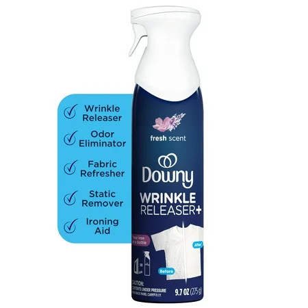 Downy Wrinkle Releaser and Refresher Fabric Spray, Static Remover and Odor Eliminator, Fresh Scent, 9.7 oz | Walmart (US)
