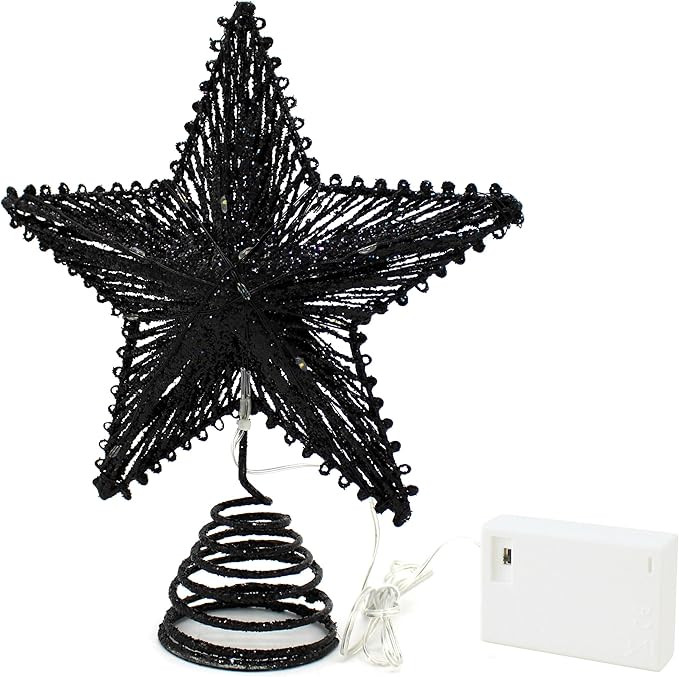 CVHOMEDECO. Tree Top Star with Warm White LED Lights and Timer for Christmas Ornaments and Holida... | Amazon (US)