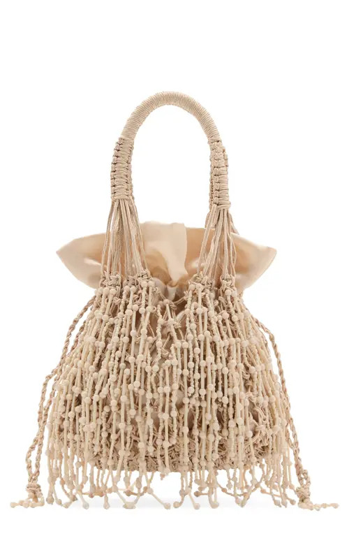 MANGO Bead Handbag in Beige at Nordstrom | Nordstrom