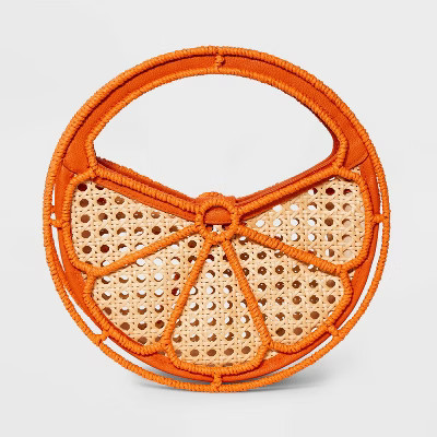 Straw Caning Orange Fruit Tote Bag Clutch - A New Day™ | Target