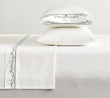 Wicked Embroidered Sateen Sheet Set | Pottery Barn (US)